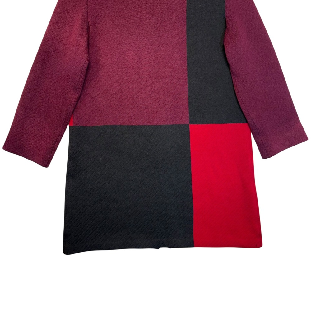 St. John Patchwork Colorblock Knit Wool Twill Coa… - image 8